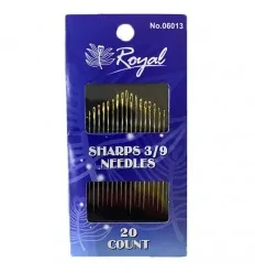 Иглы для ручного шитья ROYAL с золотым ушком 20 шт (06013)