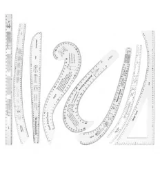 Набор лекал FCS-1-8 многофункциональных для построения выкроек, 8 шт