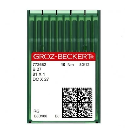 Иглы Groz-Beckert B-27 для оверлока промышленные (уп/10шт)